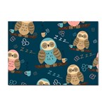 Seamless Pattern Owls Dreaming Sticker A4 (10 pack) Front