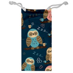 Seamless Pattern Owls Dreaming Jewelry Bag by Apen