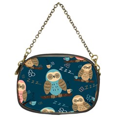 Seamless Pattern Owls Dreaming Chain Purse (one Side) by Apen