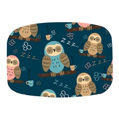 Seamless Pattern Owls Dreaming Mini Square Pill Box by Apen