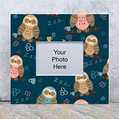 Seamless Pattern Owls Dreaming White Wall Photo Frame 5  X 7  by Apen