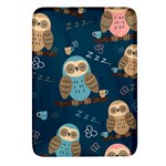 Seamless Pattern Owls Dreaming Rectangular Glass Fridge Magnet (4 pack) Front