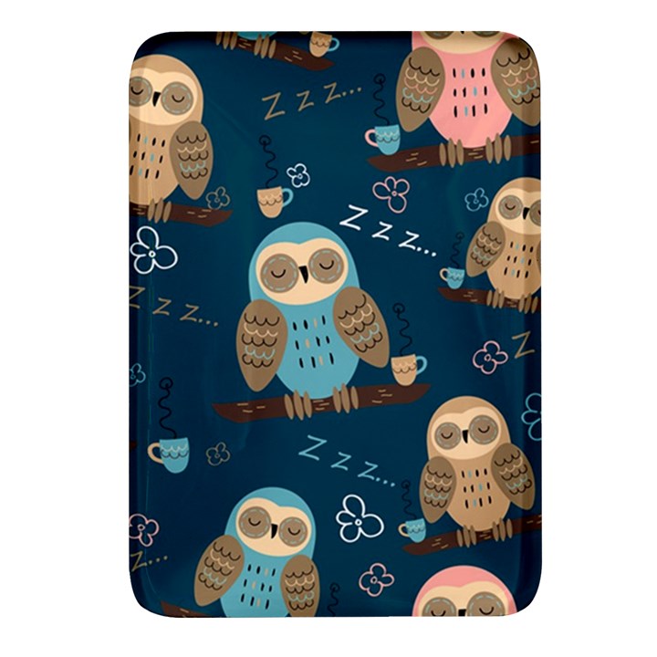 Seamless Pattern Owls Dreaming Rectangular Glass Fridge Magnet (4 pack)