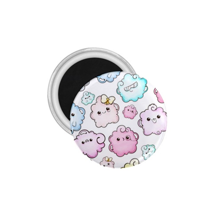 Cute Doodle Cartoon Seamless Pattern 1.75  Magnets