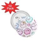 Cute Doodle Cartoon Seamless Pattern 1.75  Buttons (10 pack) Front