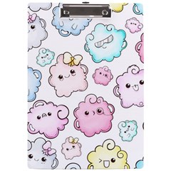 Cute Doodle Cartoon Seamless Pattern A4 Acrylic Clipboard by Apen