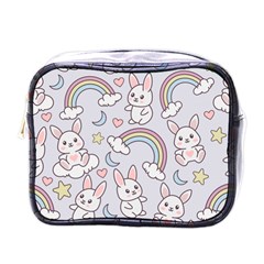 Seamless Pattern With Cute Rabbit Character Mini Toiletries Bag (one Side) by Apen