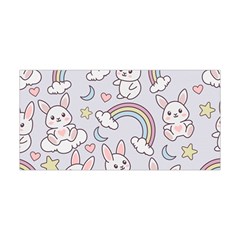 Seamless Pattern With Cute Rabbit Character Yoga Headband by Apen