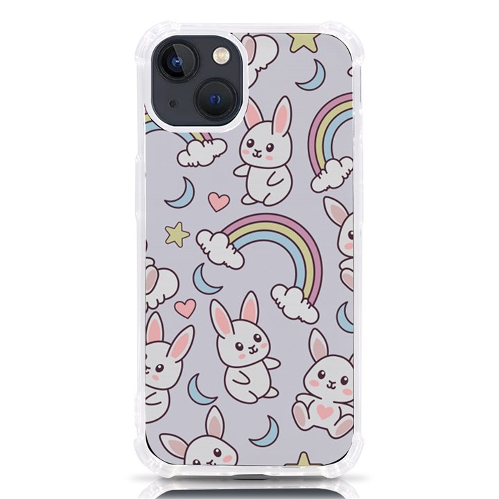 Seamless Pattern With Cute Rabbit Character iPhone 13 TPU UV Print Case