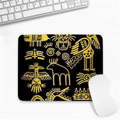 Golden Indian Traditional Signs Symbols Small Mousepad by Apen