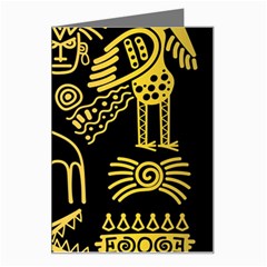 Golden Indian Traditional Signs Symbols Greeting Card by Apen