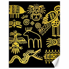 Golden Indian Traditional Signs Symbols Canvas 12  X 16  by Apen