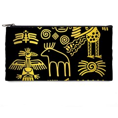 Golden Indian Traditional Signs Symbols Pencil Case by Apen