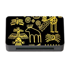 Golden Indian Traditional Signs Symbols Memory Card Reader With Cf by Apen