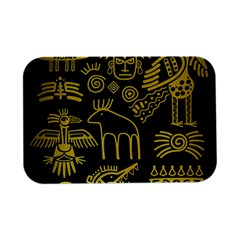 Golden Indian Traditional Signs Symbols Open Lid Metal Box (silver)   by Apen