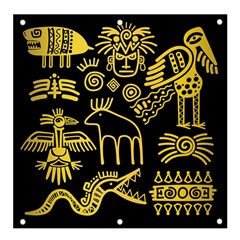 Golden Indian Traditional Signs Symbols Banner And Sign 4  X 4  by Apen