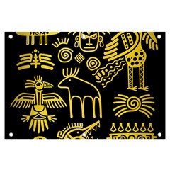 Golden Indian Traditional Signs Symbols Banner And Sign 6  X 4  by Apen