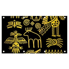 Golden Indian Traditional Signs Symbols Banner And Sign 7  X 4  by Apen