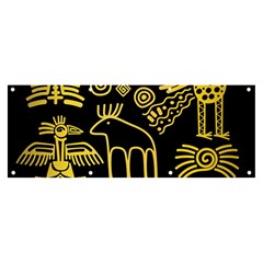 Golden Indian Traditional Signs Symbols Banner And Sign 8  X 3  by Apen