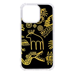 Golden Indian Traditional Signs Symbols Iphone 13 Pro Tpu Uv Print Case by Apen