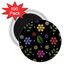 Embroidery Seamless Pattern With Flowers 2.25  Magnets (100 pack) 