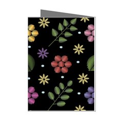 Embroidery Seamless Pattern With Flowers Mini Greeting Cards (Pkg of 8)