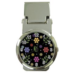 Embroidery Seamless Pattern With Flowers Money Clip Watches