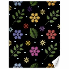 Embroidery Seamless Pattern With Flowers Canvas 12  x 16 