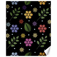 Embroidery Seamless Pattern With Flowers Canvas 16  x 20 