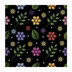 Embroidery Seamless Pattern With Flowers Medium Glasses Cloth (2 Sides) by Apen