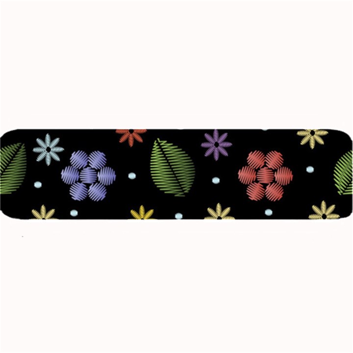 Embroidery Seamless Pattern With Flowers Large Bar Mat