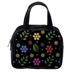 Embroidery Seamless Pattern With Flowers Classic Handbag (One Side)