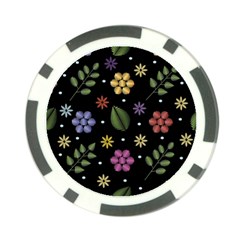 Embroidery Seamless Pattern With Flowers Poker Chip Card Guard (10 pack)