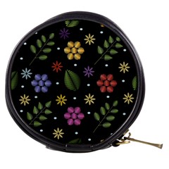 Embroidery Seamless Pattern With Flowers Mini Makeup Bag