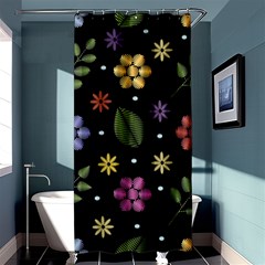 Embroidery Seamless Pattern With Flowers Shower Curtain 36  x 72  (Stall) 