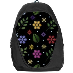 Embroidery Seamless Pattern With Flowers Backpack Bag