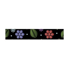 Embroidery Seamless Pattern With Flowers Premium Plush Fleece Scarf (Mini)