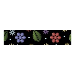 Embroidery Seamless Pattern With Flowers Velvet Scrunchie