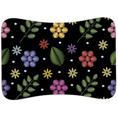 Embroidery Seamless Pattern With Flowers Velour Seat Head Rest Cushion