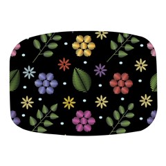 Embroidery Seamless Pattern With Flowers Mini Square Pill Box