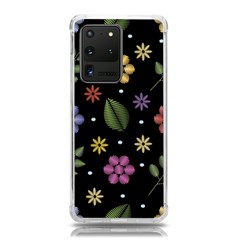 Embroidery Seamless Pattern With Flowers Samsung Galaxy S20 Ultra 6.9 Inch TPU UV Case