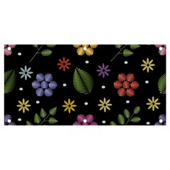 Embroidery Seamless Pattern With Flowers Banner And Sign 4  X 2  by Apen