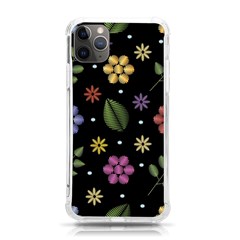 Embroidery Seamless Pattern With Flowers iPhone 11 Pro Max 6.5 Inch TPU UV Print Case