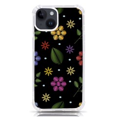 Embroidery Seamless Pattern With Flowers iPhone 14 TPU UV Print Case