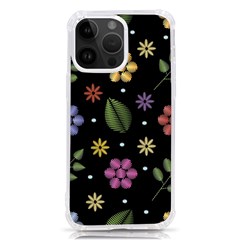 Embroidery Seamless Pattern With Flowers iPhone 14 Pro Max TPU UV Print Case