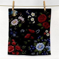 Floral Folk Fashion Ornamental Embroidery Pattern Face Towel by Apen