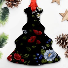 Floral Folk Fashion Ornamental Embroidery Pattern Christmas Tree Ornament (two Sides) by Apen