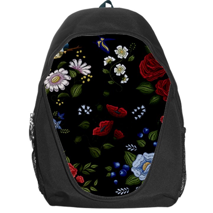 Floral Folk Fashion Ornamental Embroidery Pattern Backpack Bag