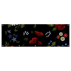 Floral Folk Fashion Ornamental Embroidery Pattern Banner And Sign 12  X 4  by Apen