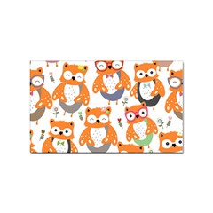 Cute Colorful Owl Cartoon Seamless Pattern Sticker (rectangular) by Apen